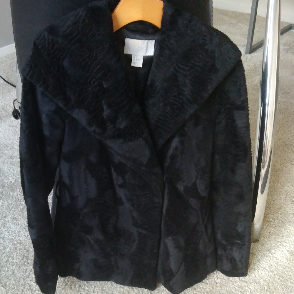 H&M Black Teddy Jacket for Women